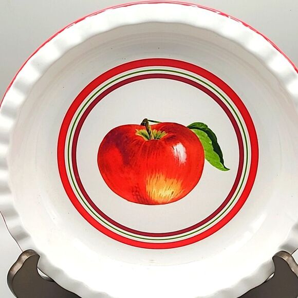 Bella Bug Ceramic Apple Pie Decorated Pie Plate - Picture 2 of 7